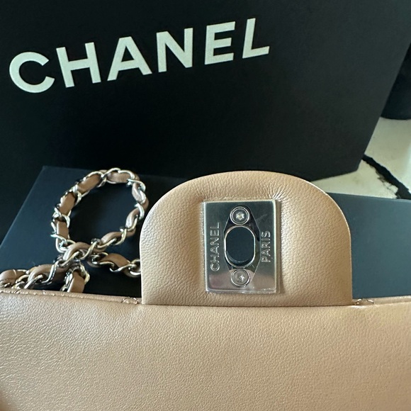 FULL SET - CHANEL Classic Flap Brown / Tan Mini with Silver HW - Picture 7 of 11